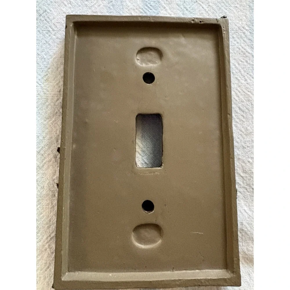 Moose Single Switch Light Switch Cover 3D Design Wood & Acorn Brown